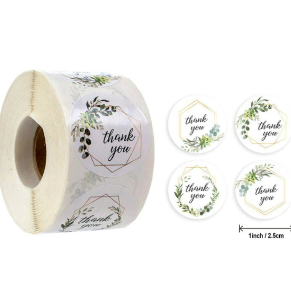 Thank you Stickers - Flower 500 pcs - NWT